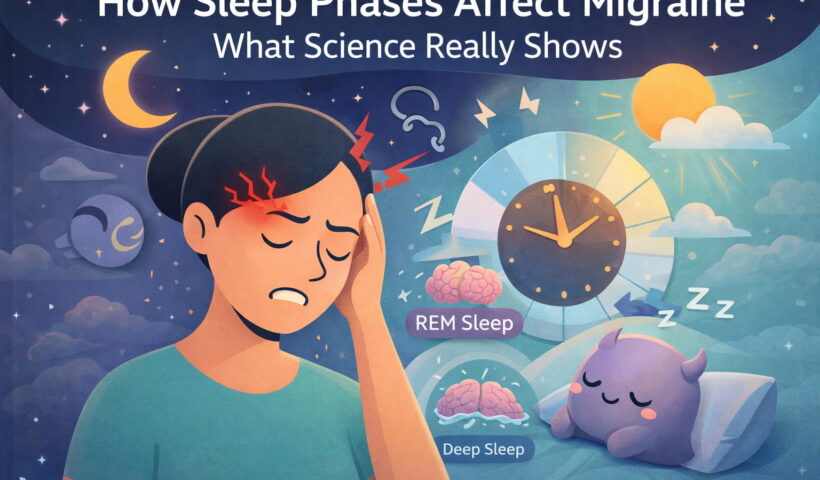 How sleep phases affect migraine – REM sleep, deep sleep, and circadian rhythm explained with Hope & Mo characters